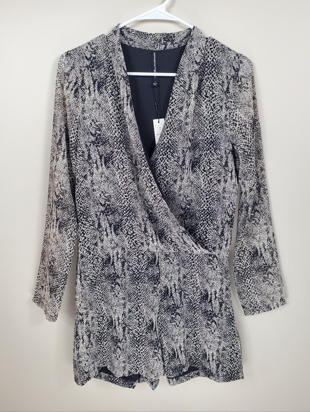NWT W118 By Walter Baker Size S Grey Reptile Margot Romper